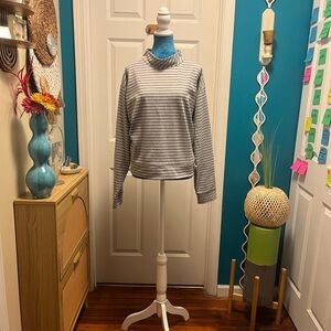 Striped Gray Mock Turtleneck